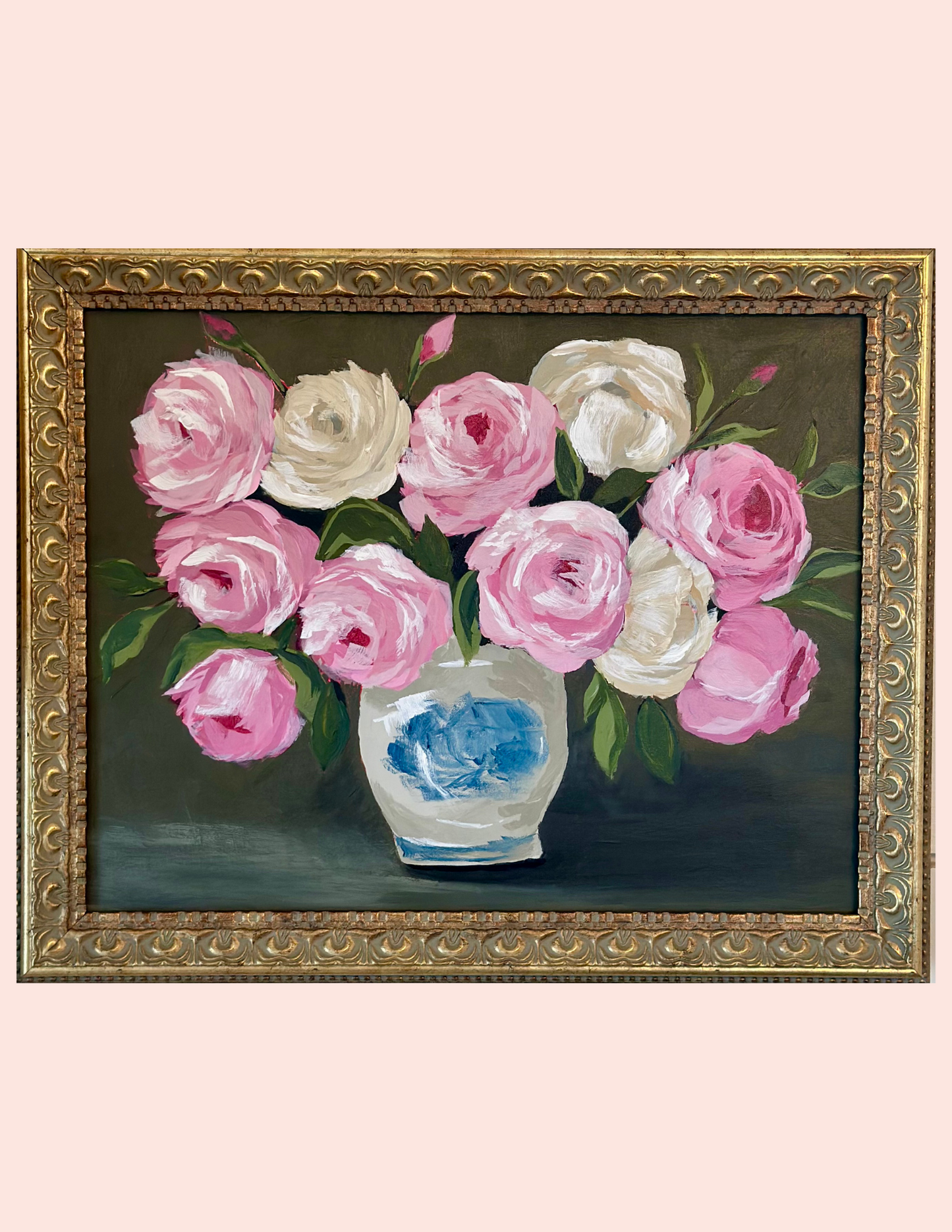 BLUSHING ROSES Original Painting